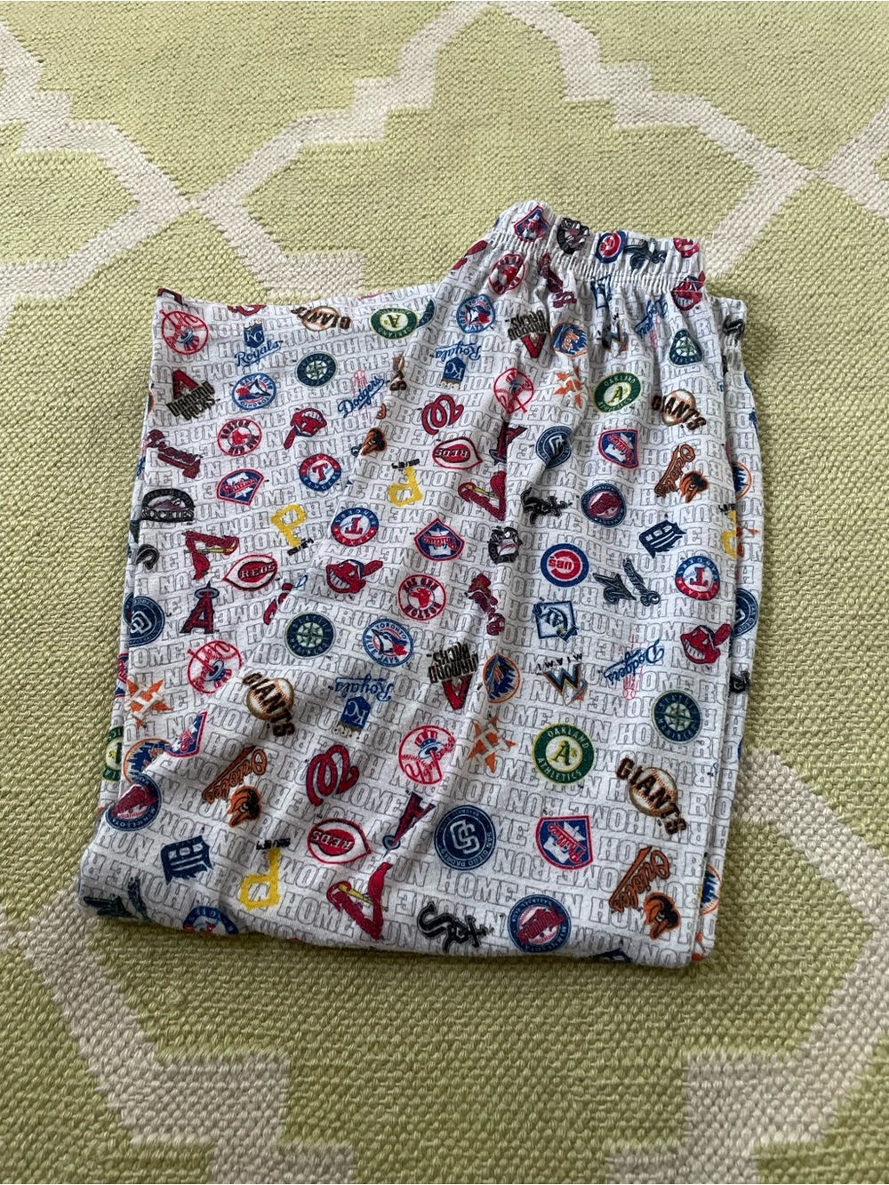 Boys’ MLB Logo Print Pajama Pants - White Multicolor